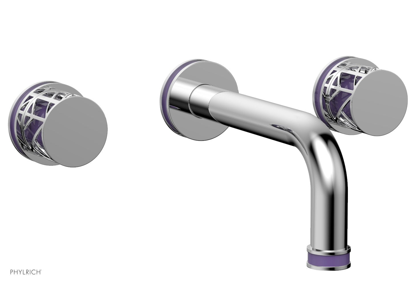 polished chrome wall tub set