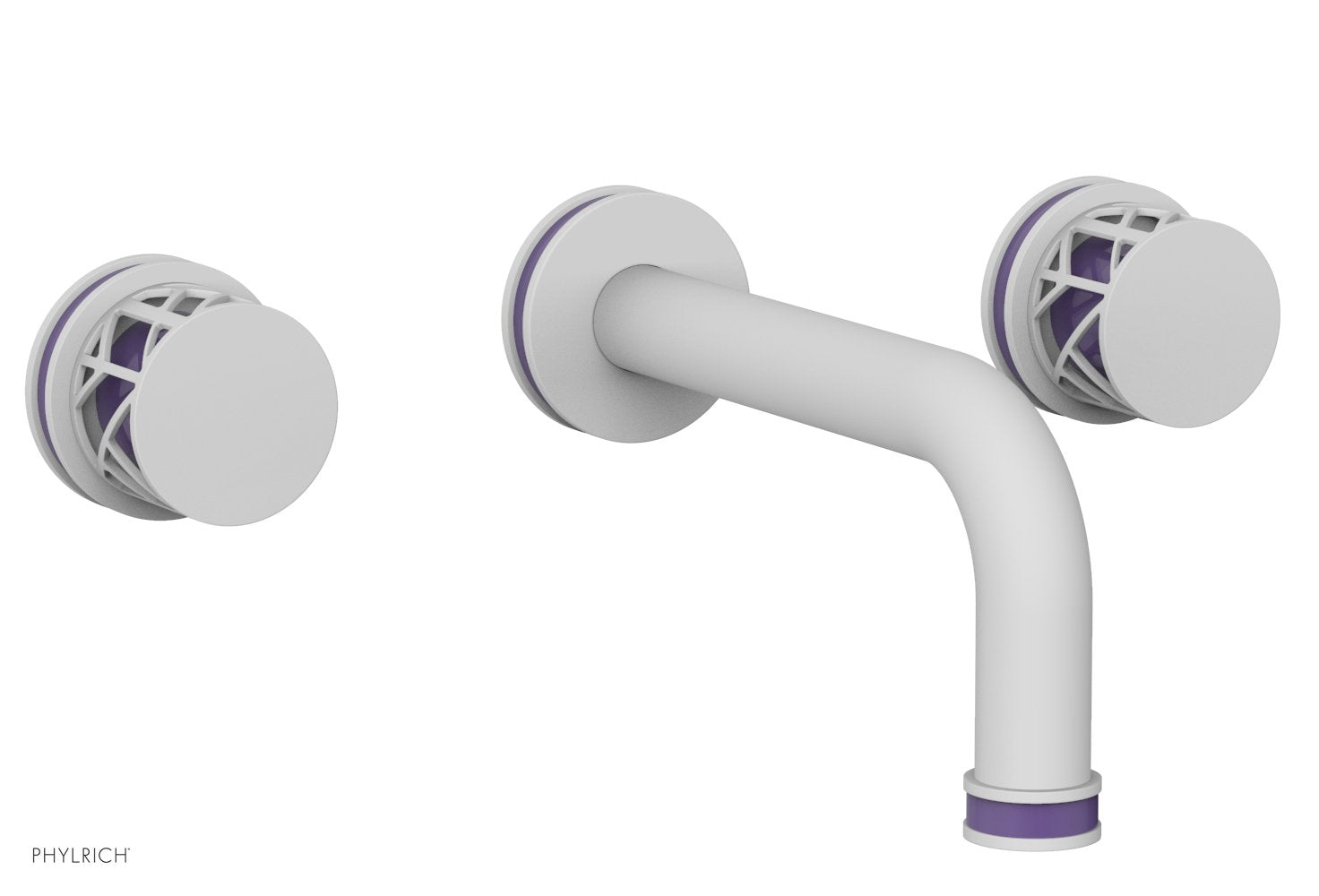 Phylrich JOLIE Wall Tub Set - Round Handles with "Purple" Accents