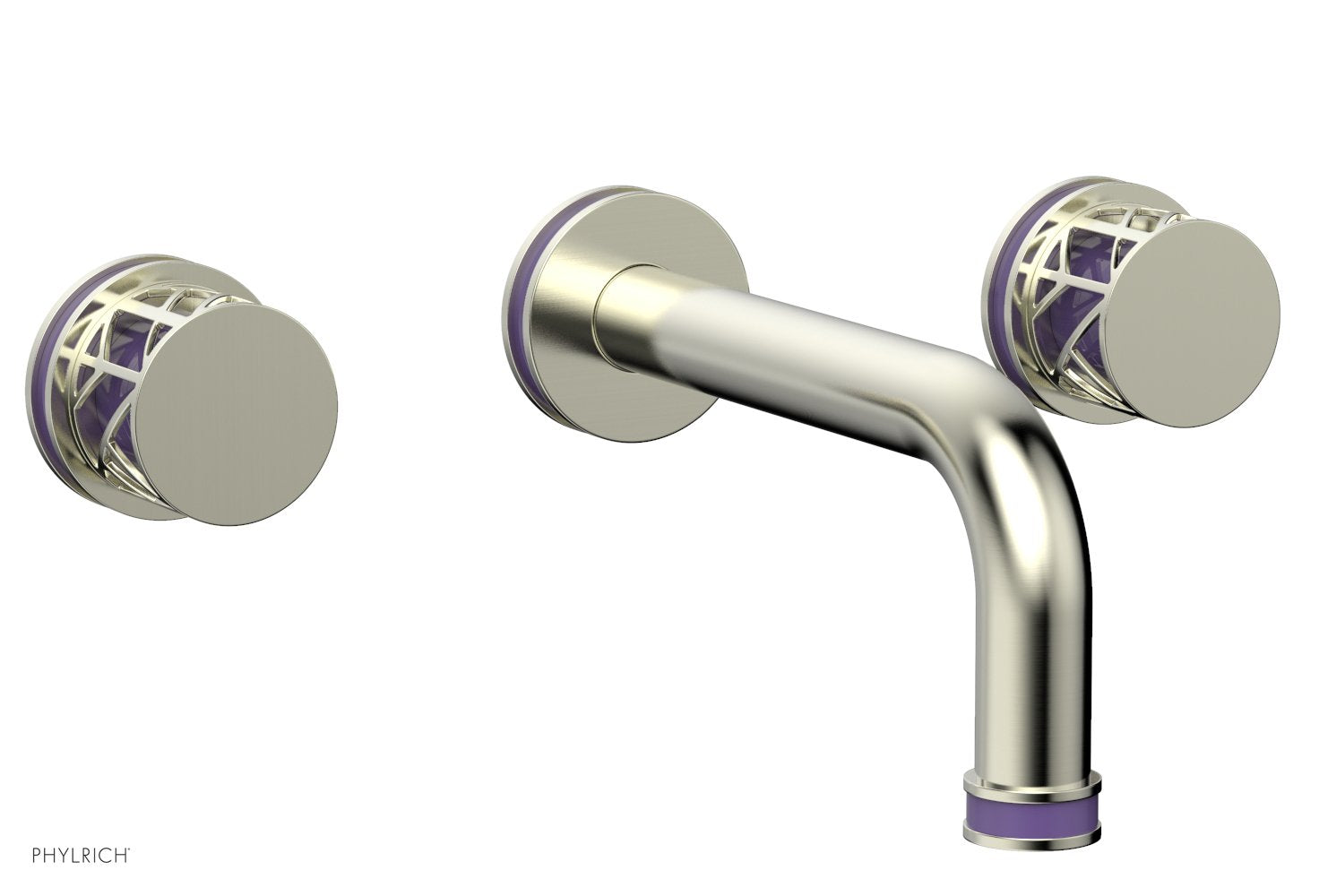 Phylrich JOLIE Wall Tub Set - Round Handles with "Purple" Accents