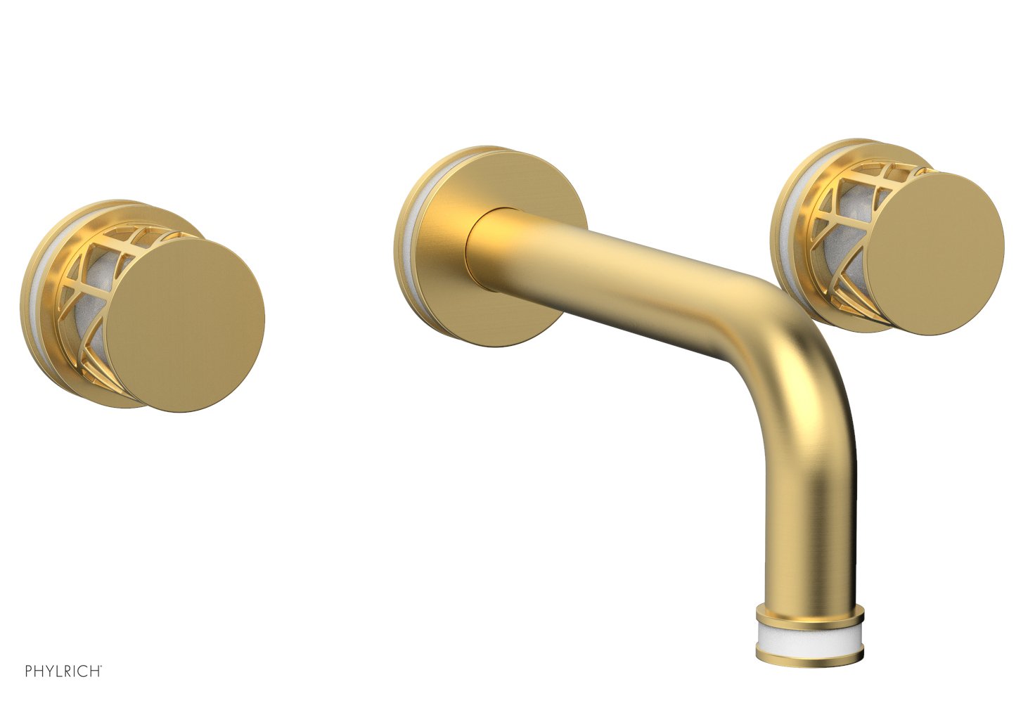 Phylrich JOLIE Wall Tub Set - Round Handles with "White" Accents