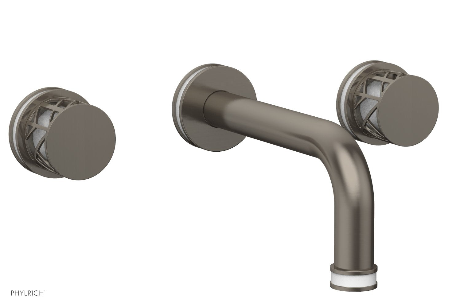 Phylrich JOLIE Wall Tub Set - Round Handles with "White" Accents