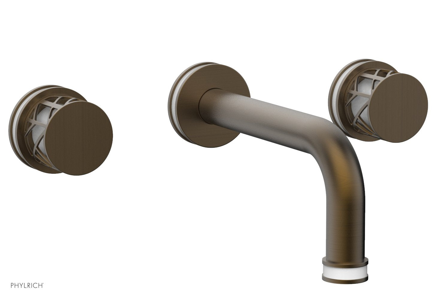 Phylrich JOLIE Wall Tub Set - Round Handles with "White" Accents