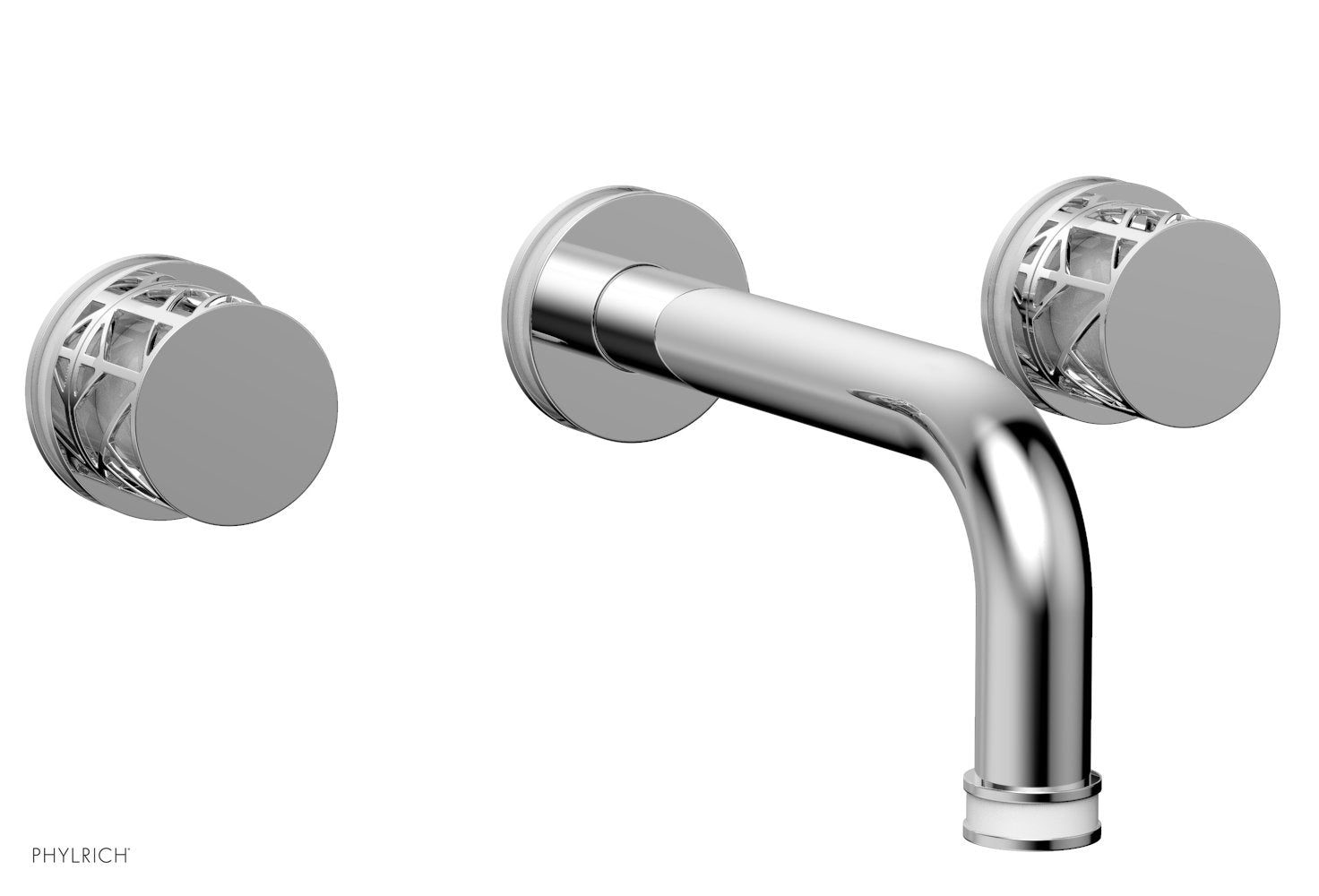 polished chrome wall tub set