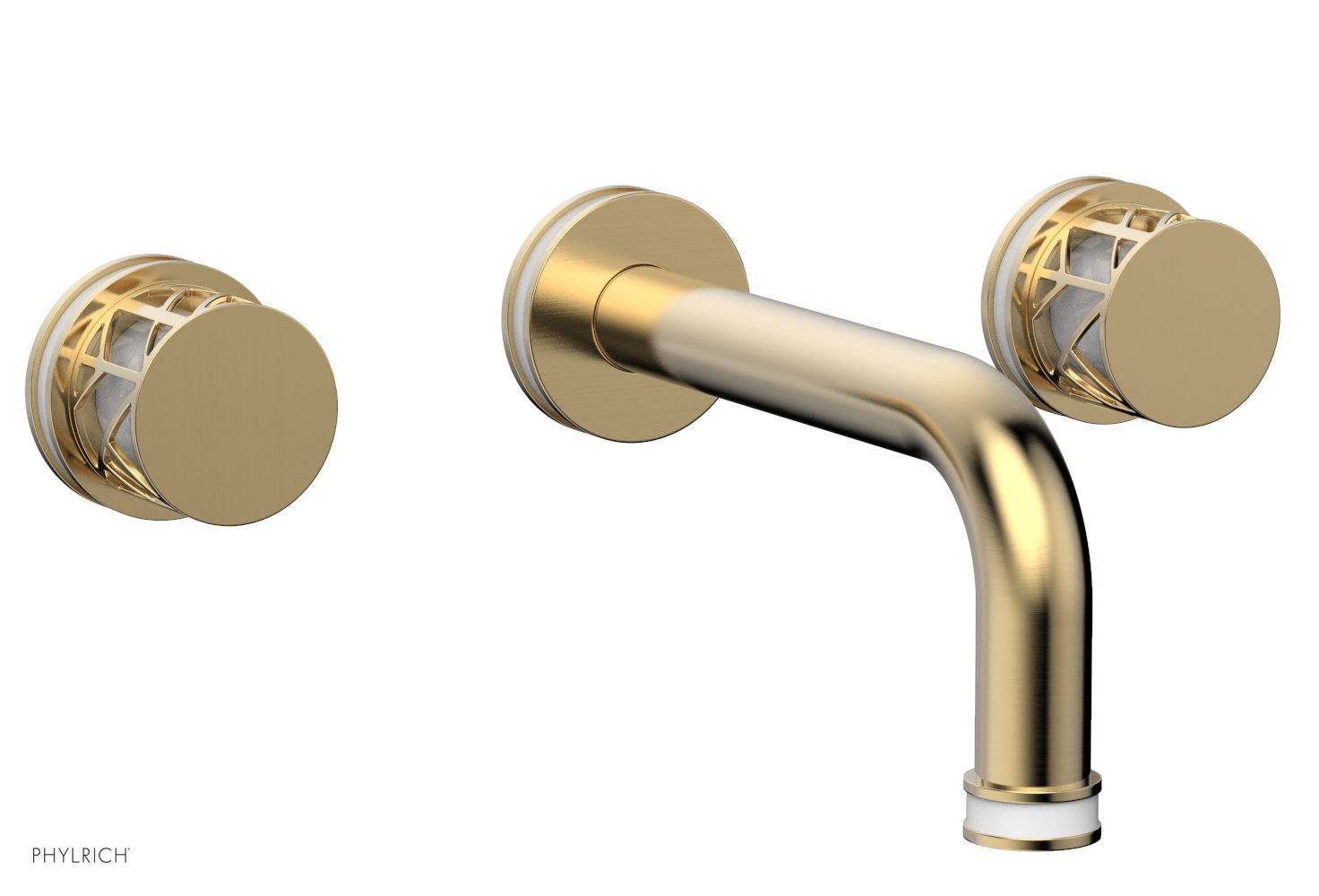 Phylrich JOLIE Wall Tub Set - Round Handles with "White" Accents