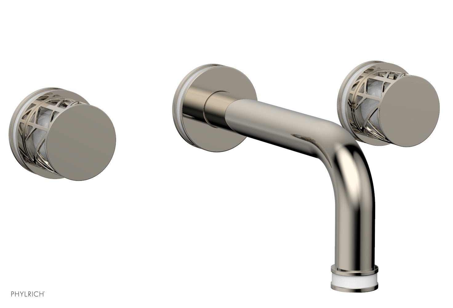 Phylrich JOLIE Wall Tub Set - Round Handles with "White" Accents