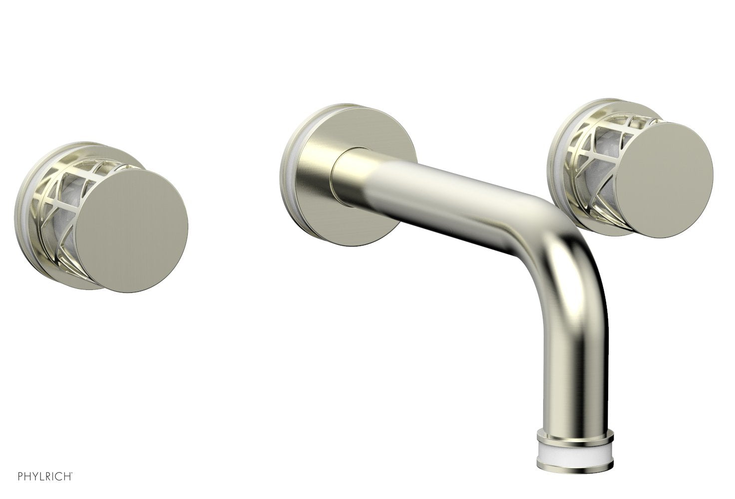 Phylrich JOLIE Wall Tub Set - Round Handles with "White" Accents