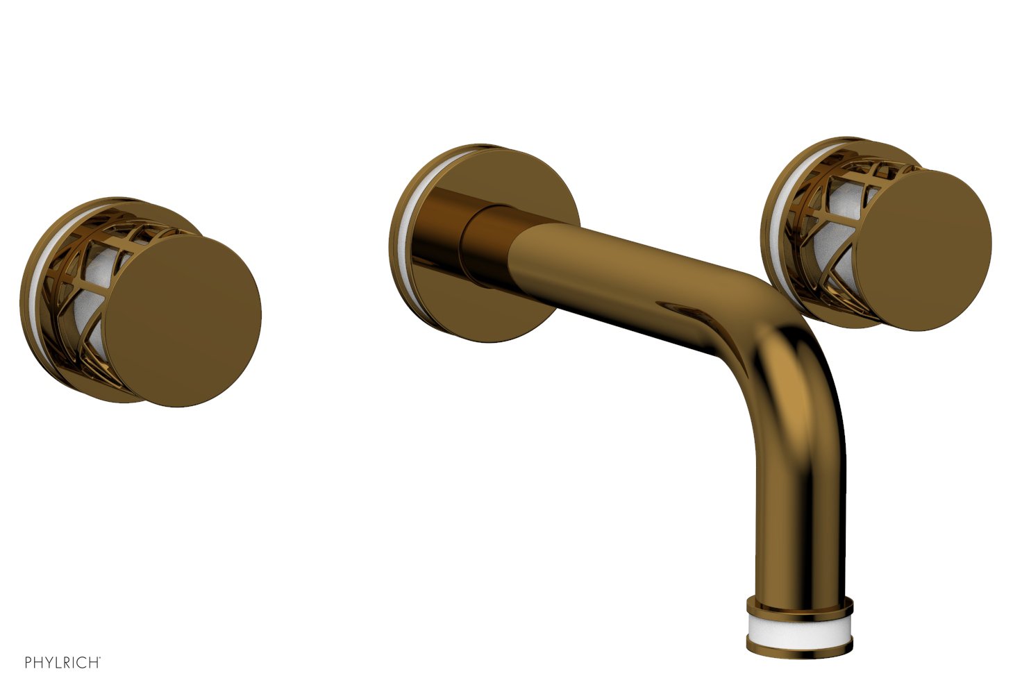 Phylrich JOLIE Wall Tub Set - Round Handles with "White" Accents