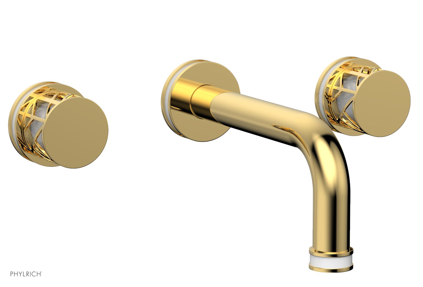Phylrich JOLIE Wall Tub Set - Round Handles with "White" Accents