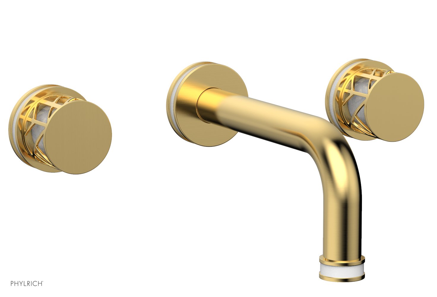 Phylrich JOLIE Wall Tub Set - Round Handles with "White" Accents