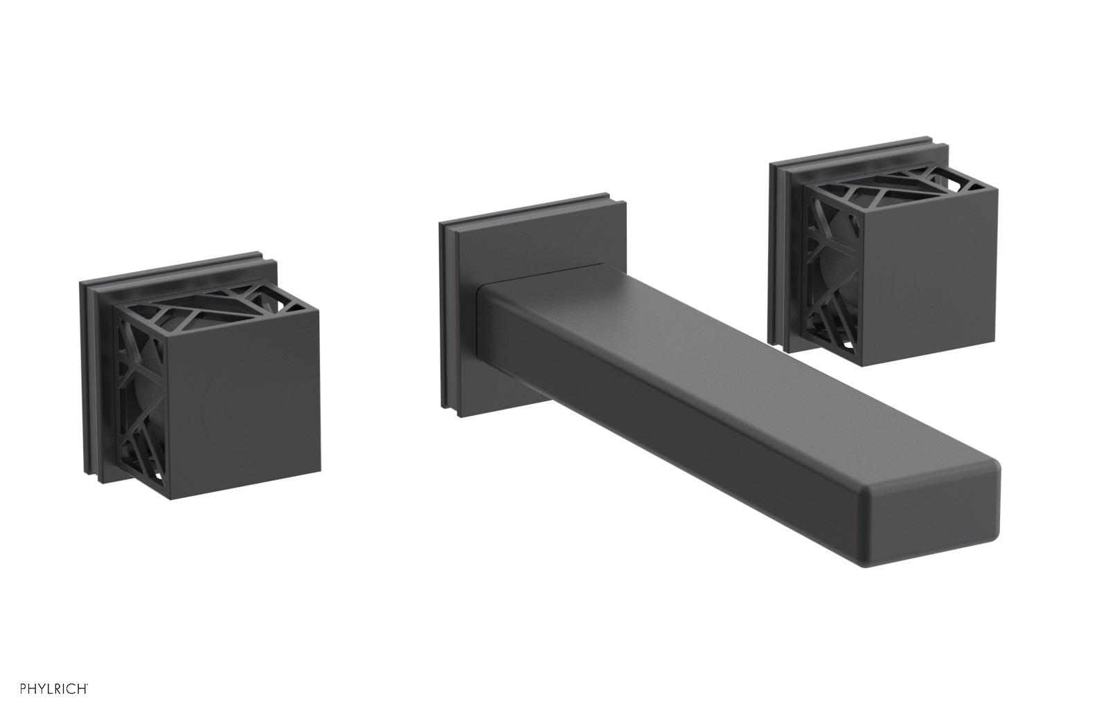 Phylrich JOLIE Wall Tub Set - Square Handles with "Grey" Accents