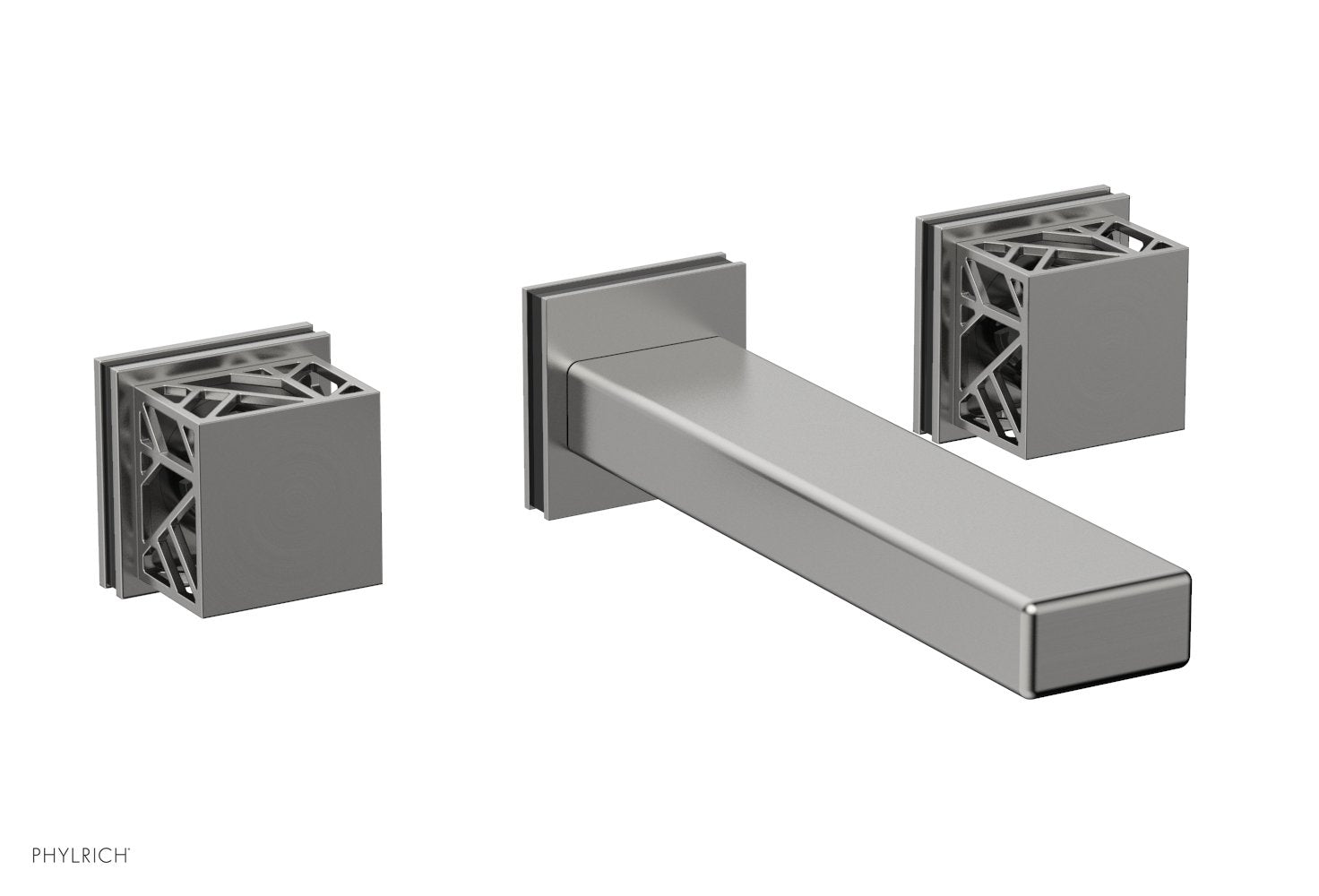 Phylrich JOLIE Wall Tub Set - Square Handles with "Black" Accents