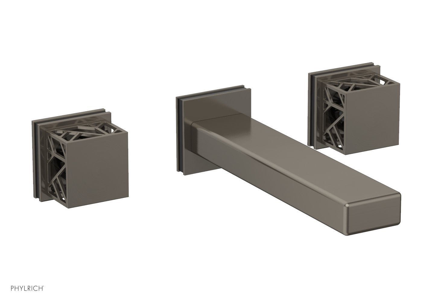 Phylrich JOLIE Wall Tub Set - Square Handles with "Black" Accents
