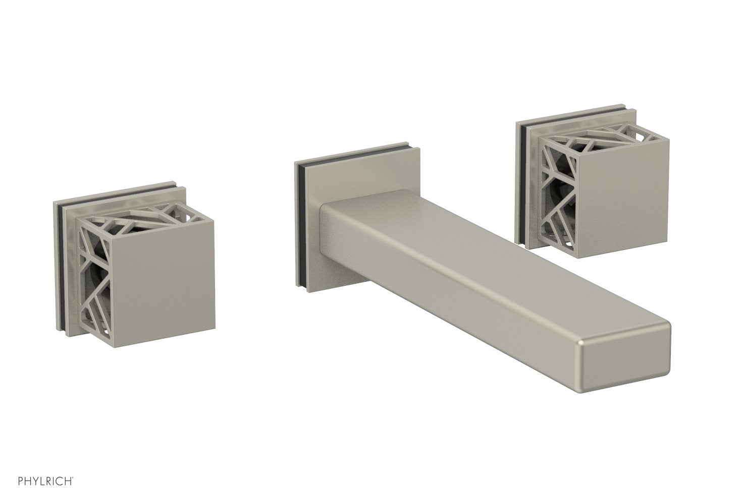 Phylrich JOLIE Wall Tub Set - Square Handles with "Black" Accents