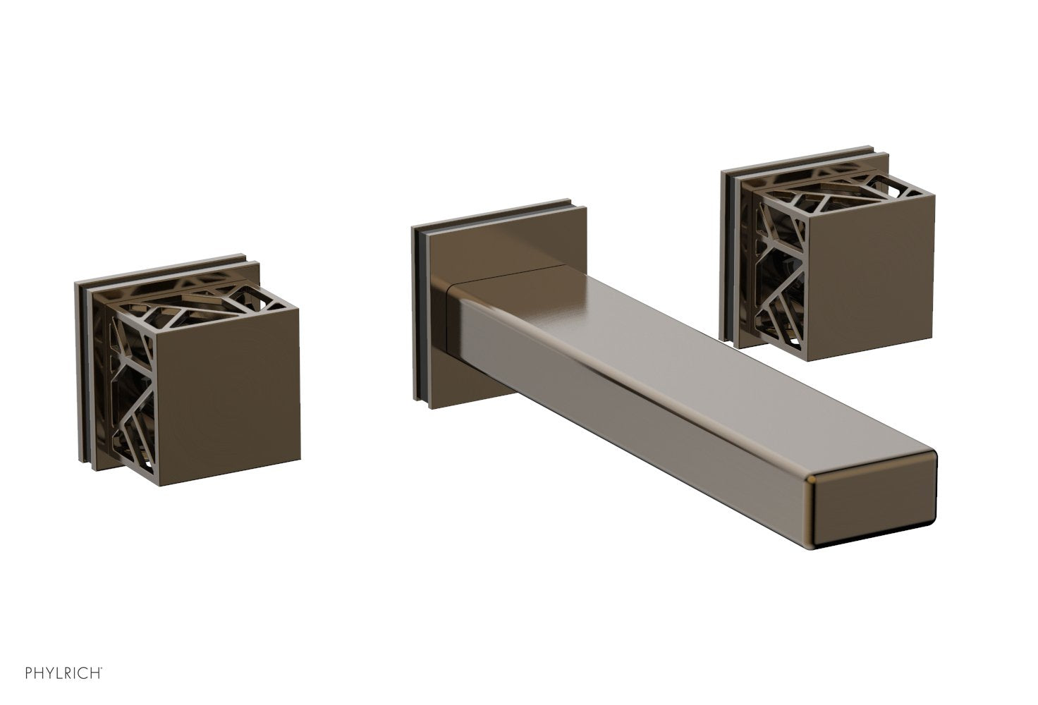 Phylrich JOLIE Wall Tub Set - Square Handles with "Black" Accents