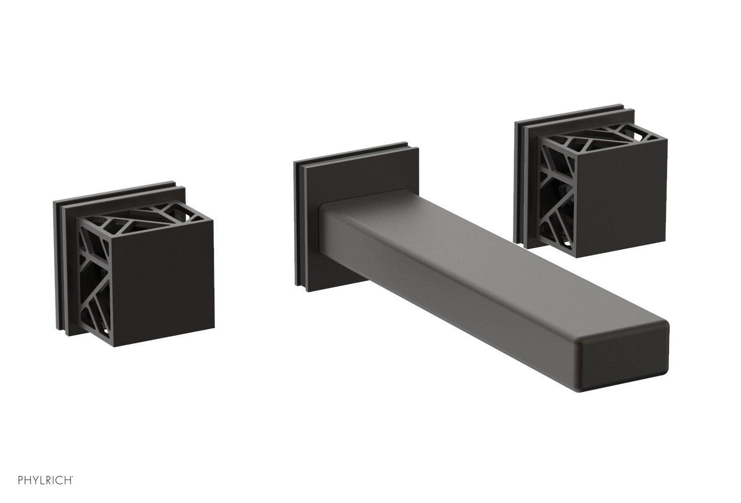Phylrich JOLIE Wall Tub Set - Square Handles with "Black" Accents