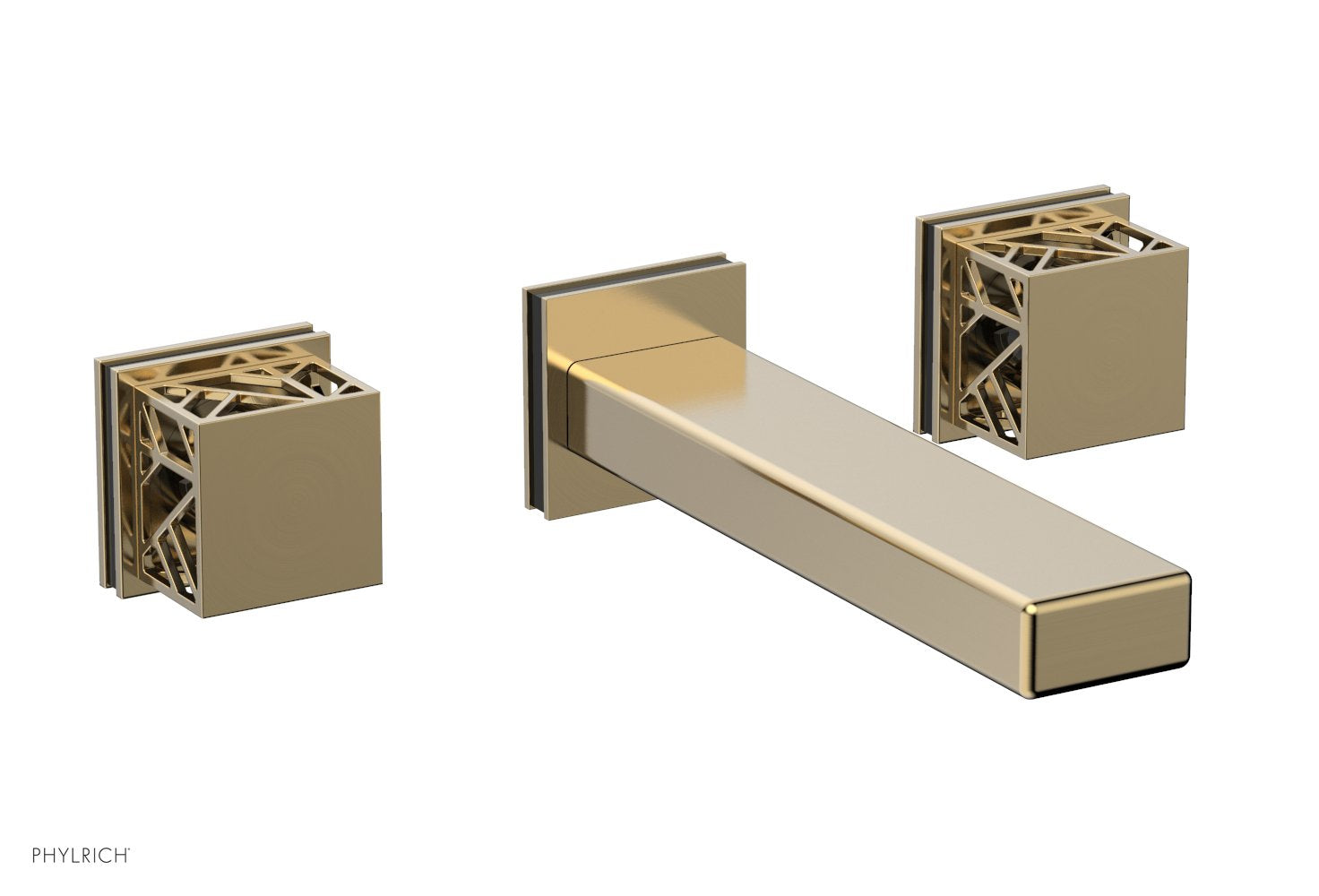 Phylrich JOLIE Wall Tub Set - Square Handles with "Black" Accents