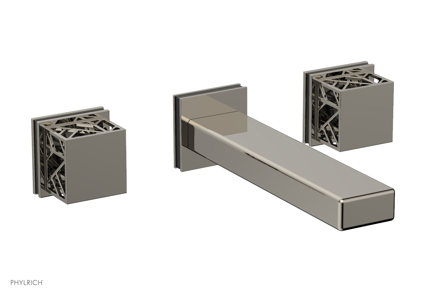 Phylrich JOLIE Wall Tub Set - Square Handles with "Black" Accents