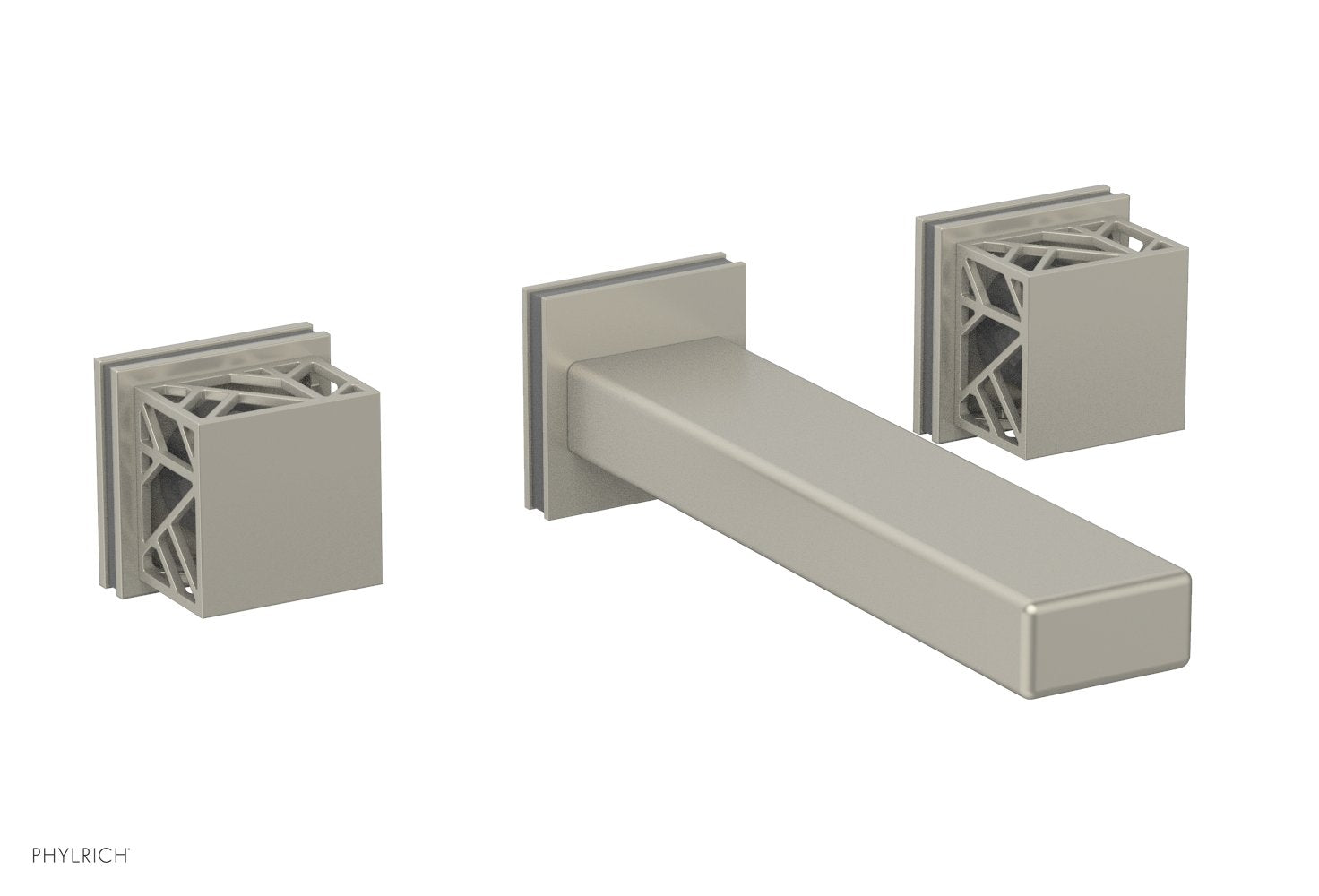 Phylrich JOLIE Wall Tub Set - Square Handles with "Grey" Accents