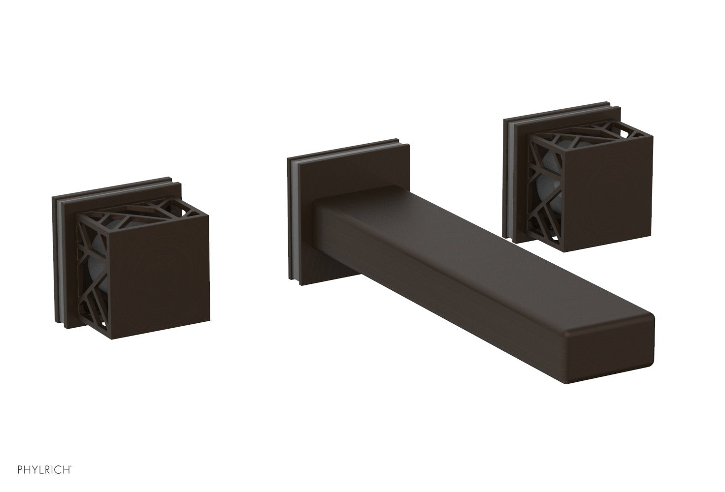 Phylrich JOLIE Wall Tub Set - Square Handles with "Grey" Accents