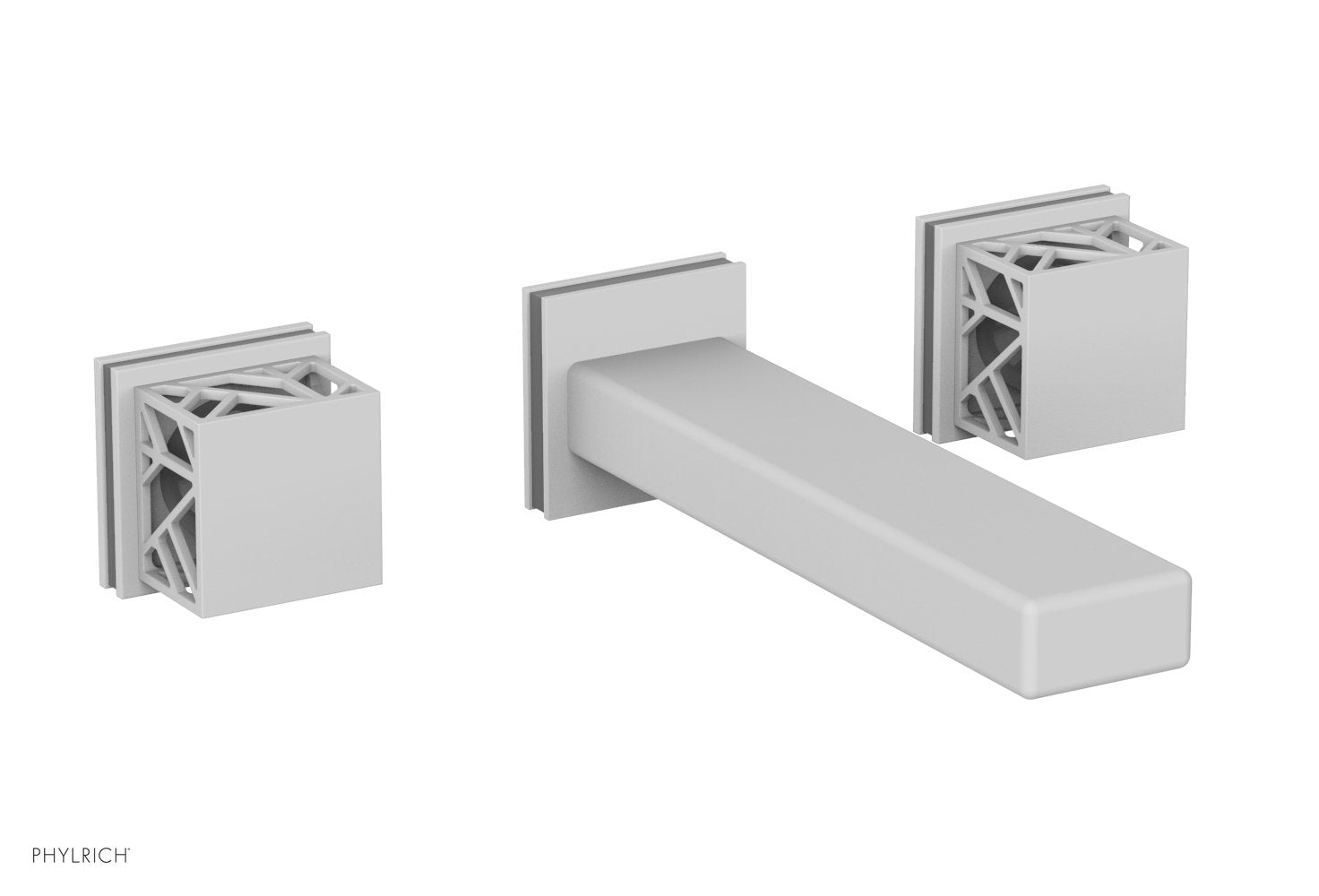 Phylrich JOLIE Wall Tub Set - Square Handles with "Grey" Accents