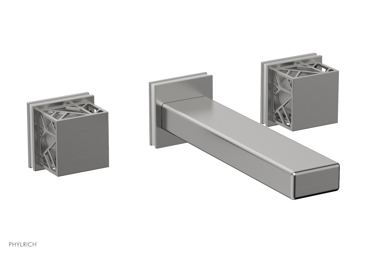 Phylrich JOLIE Wall Tub Set - Square Handles with "White" Accents