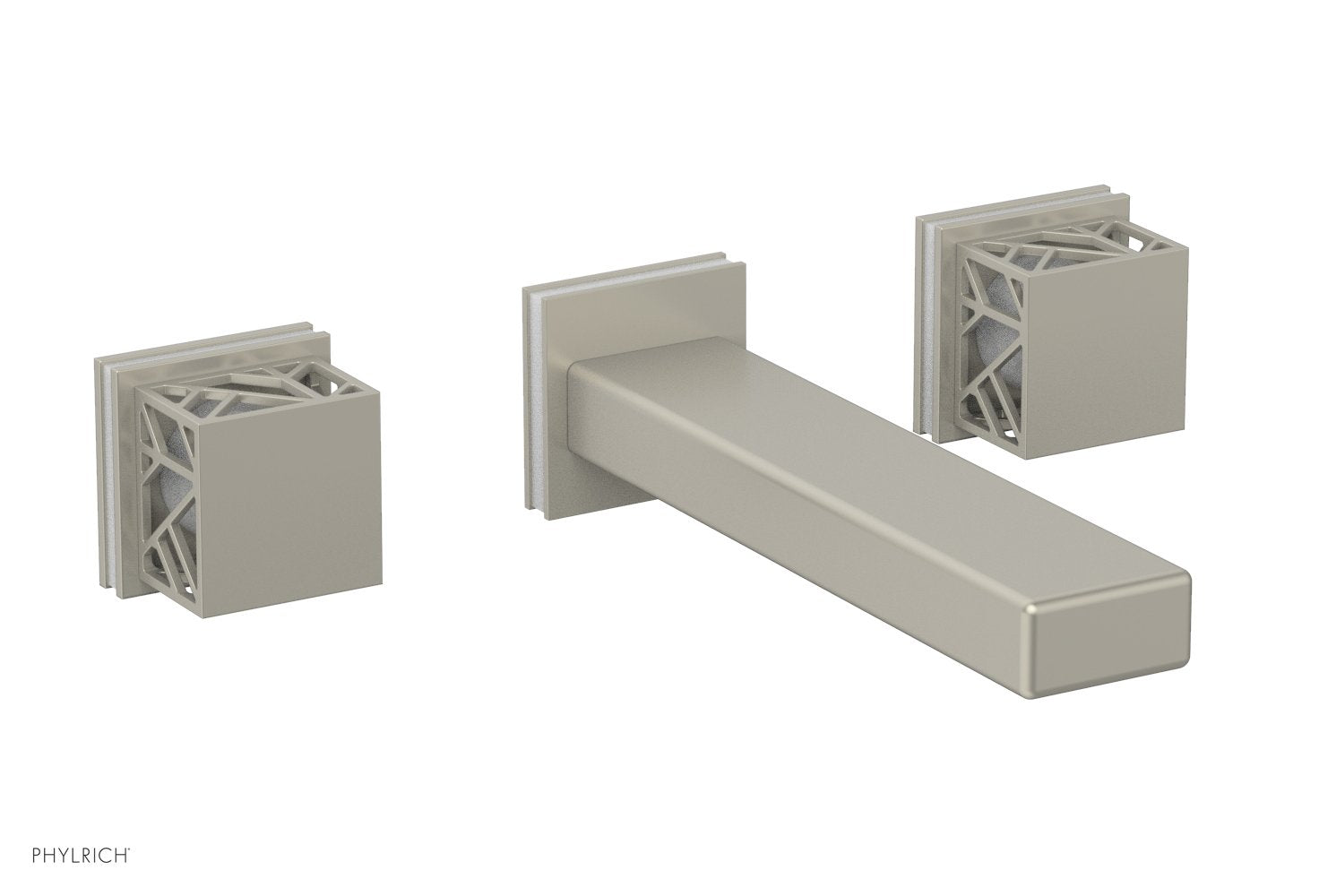 Phylrich JOLIE Wall Tub Set - Square Handles with "White" Accents