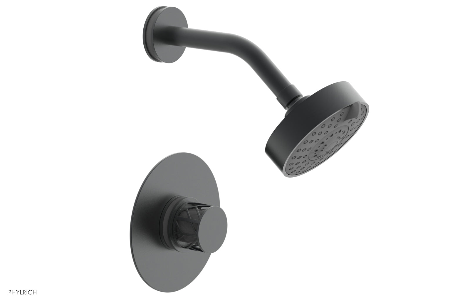 Phylrich JOLIE Pressure Balance Shower Set - Round Handle with "Grey" Accents