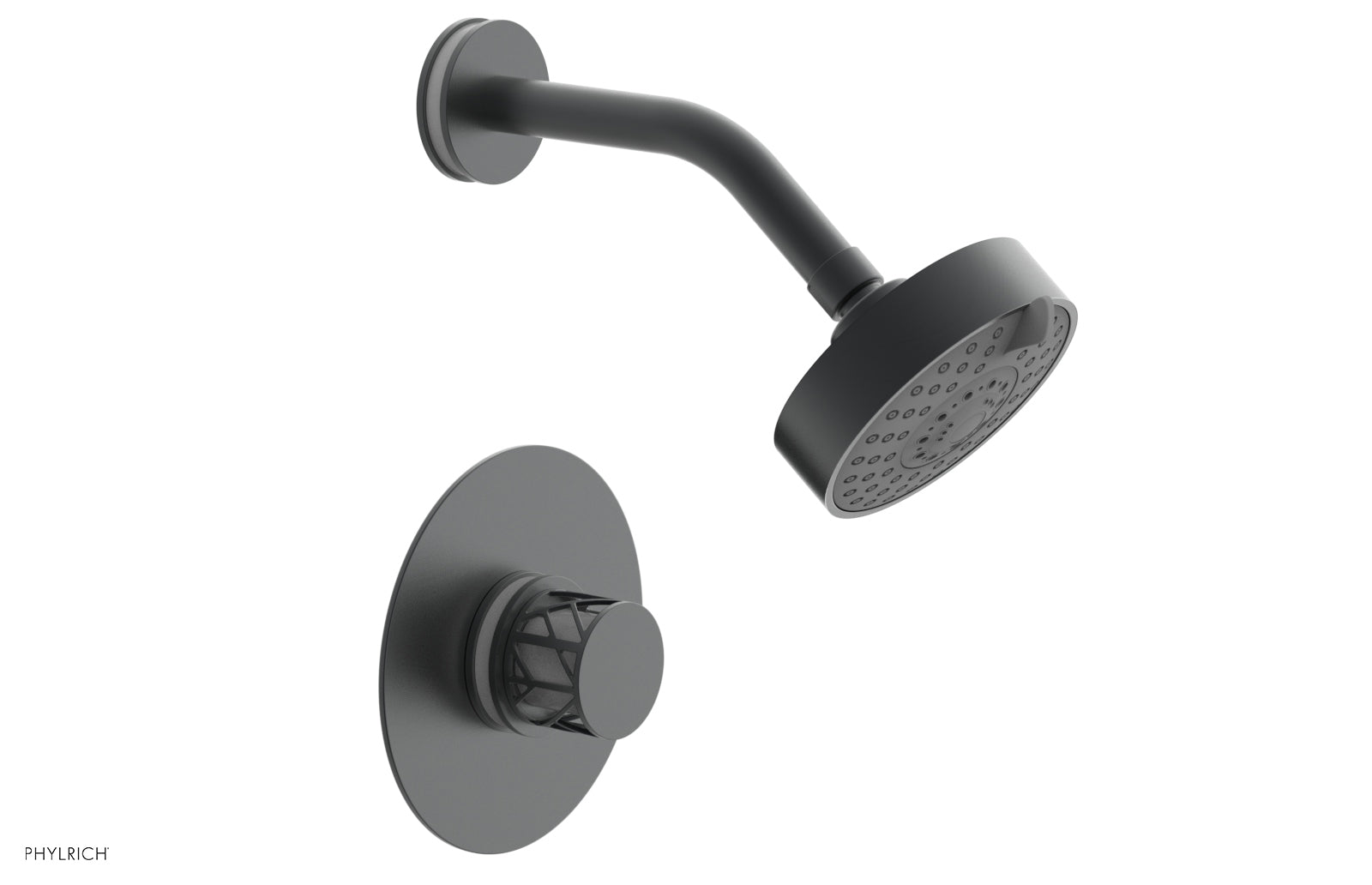 Phylrich JOLIE Pressure Balance Shower Set - Round Handle with "White" Accents