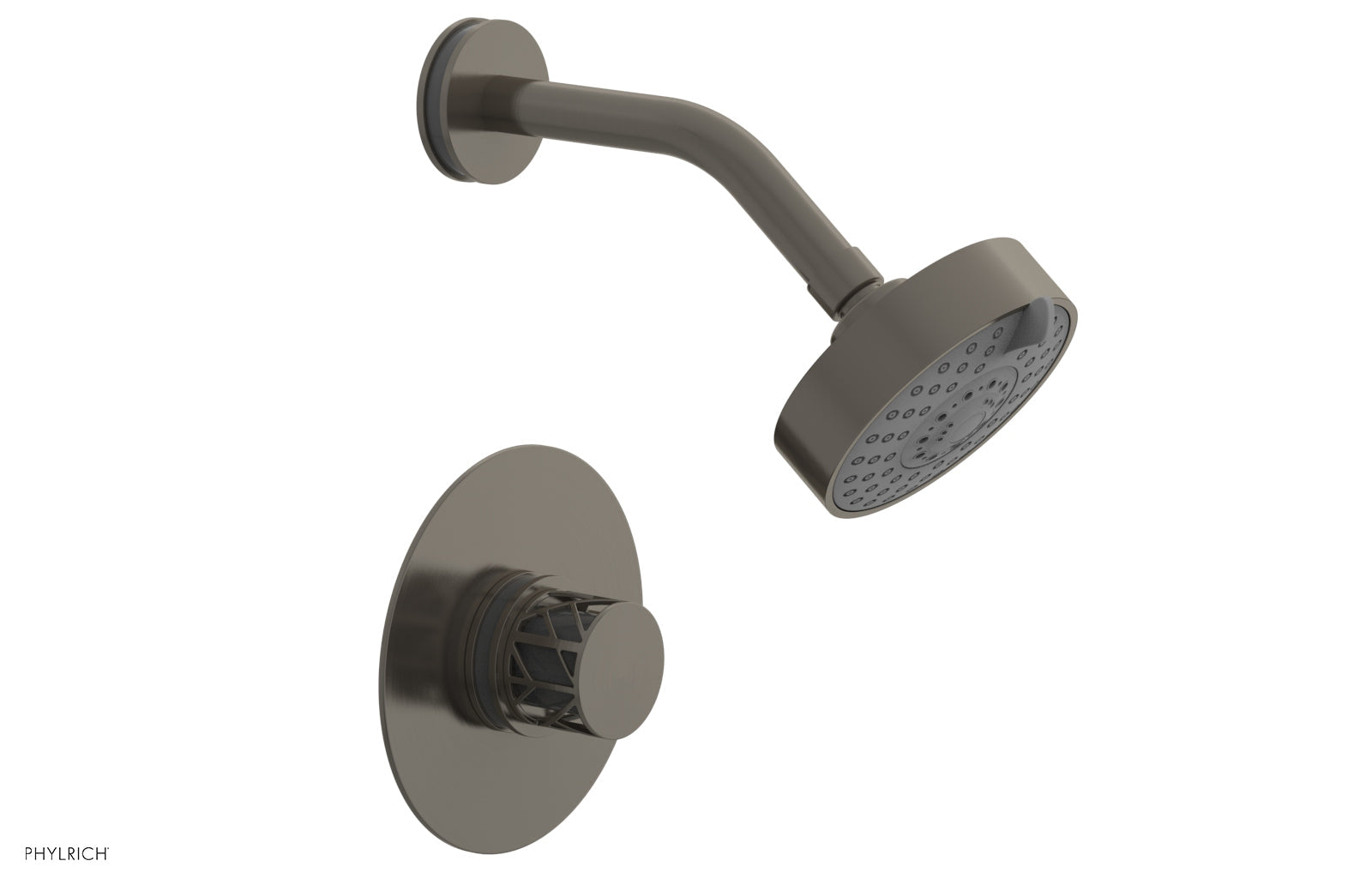 Phylrich JOLIE Pressure Balance Shower Set - Round Handle with "Grey" Accents