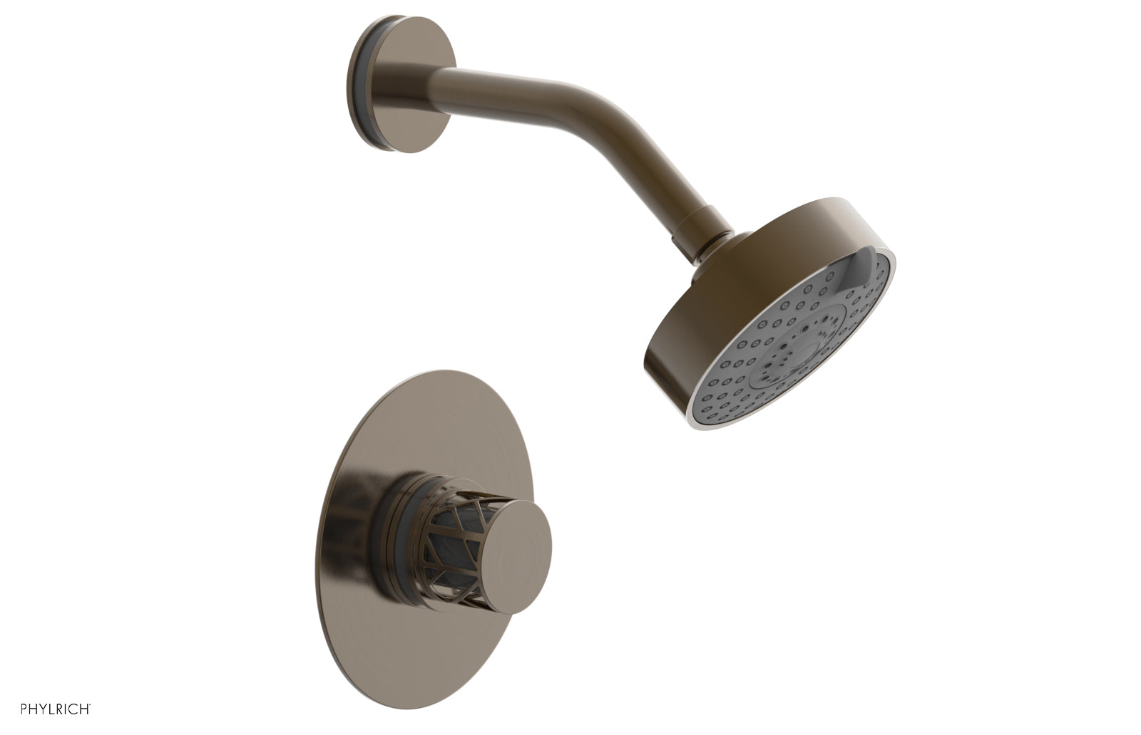 Phylrich JOLIE Pressure Balance Shower Set - Round Handle with "Grey" Accents