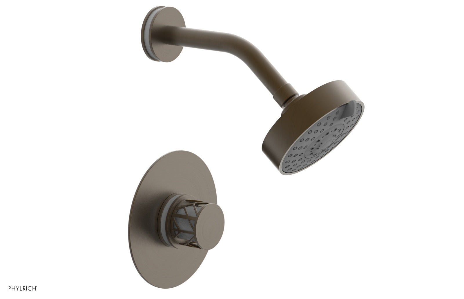 Phylrich JOLIE Pressure Balance Shower Set - Round Handle with "White" Accents