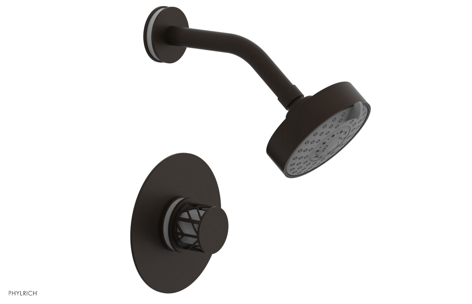 Phylrich JOLIE Pressure Balance Shower Set - Round Handle with "White" Accents