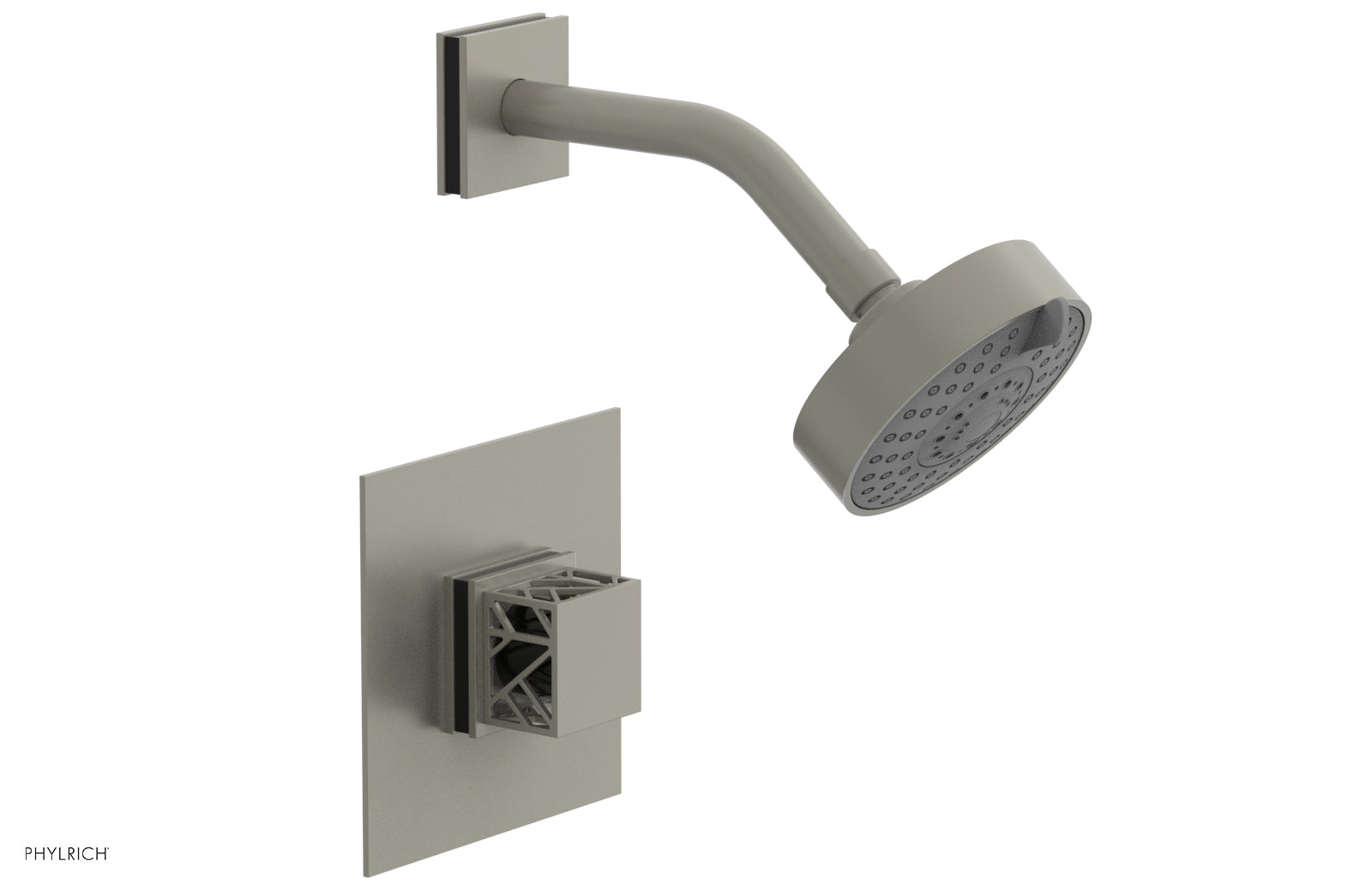 Phylrich JOLIE Pressure Balance Shower Set - Square Handle with "Black" Accents