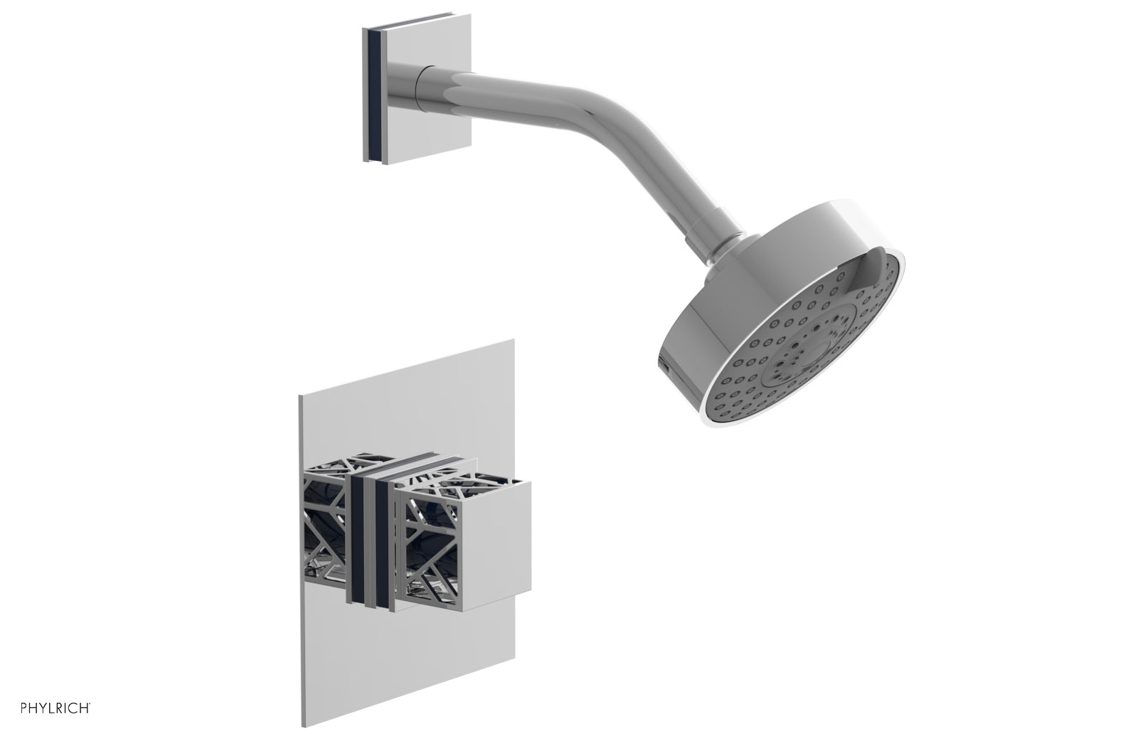 polished chrome shower set
