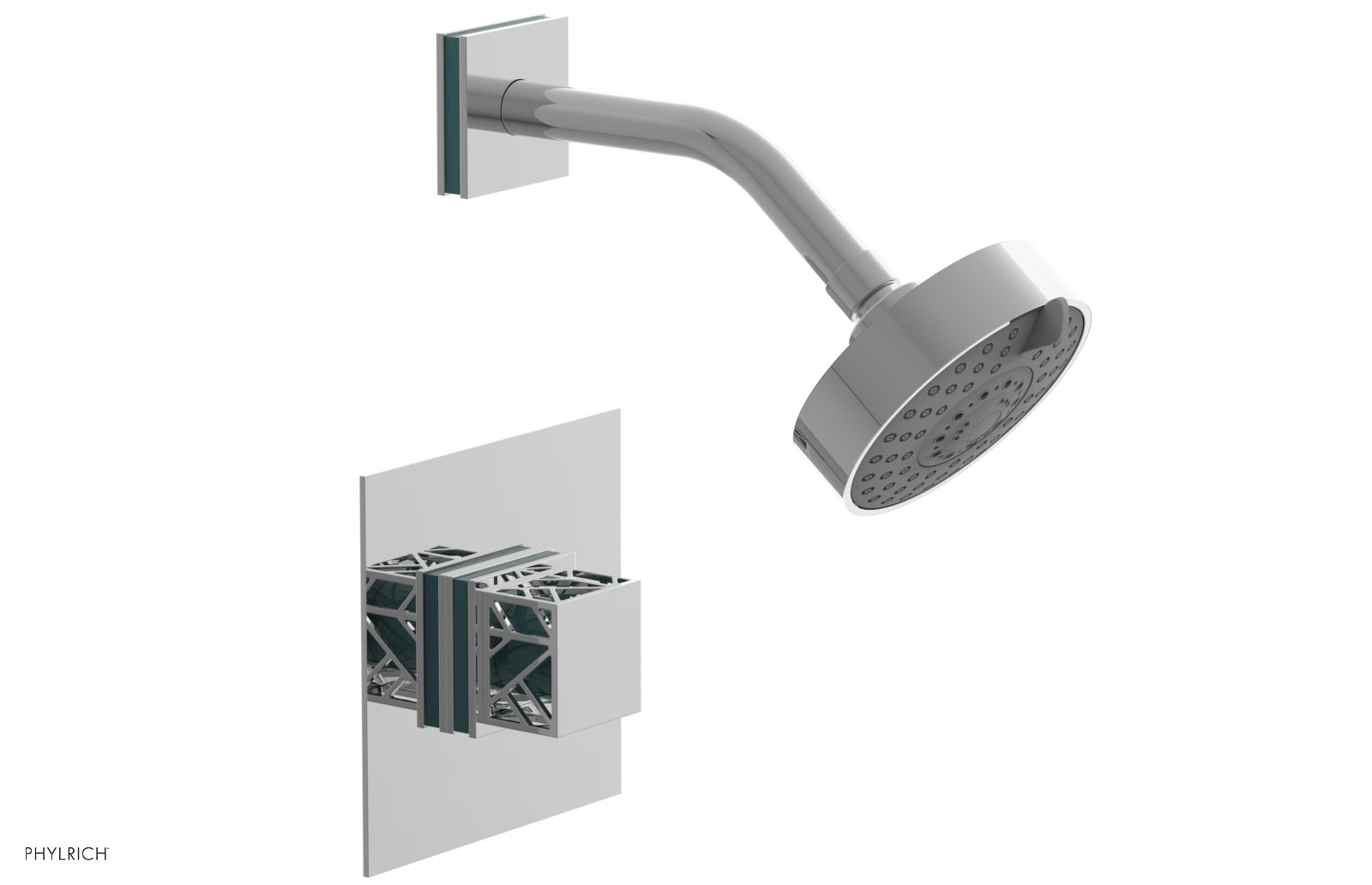 polished chrome shower set