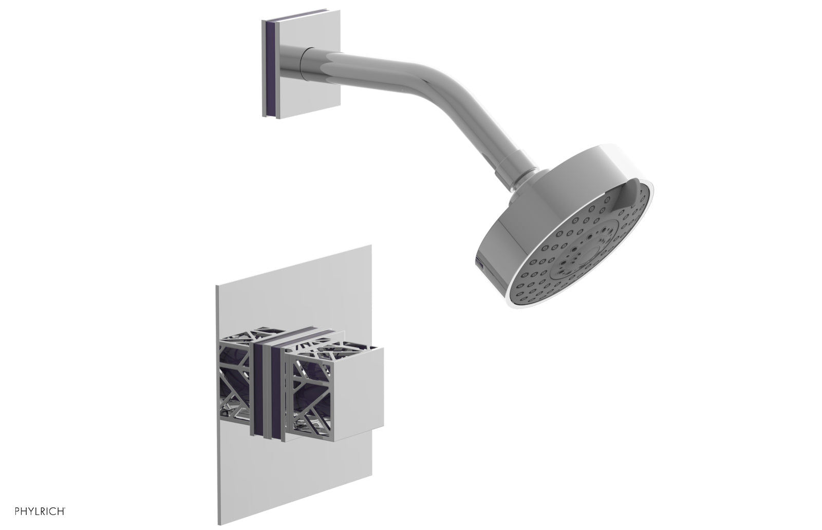 polished chrome shower set