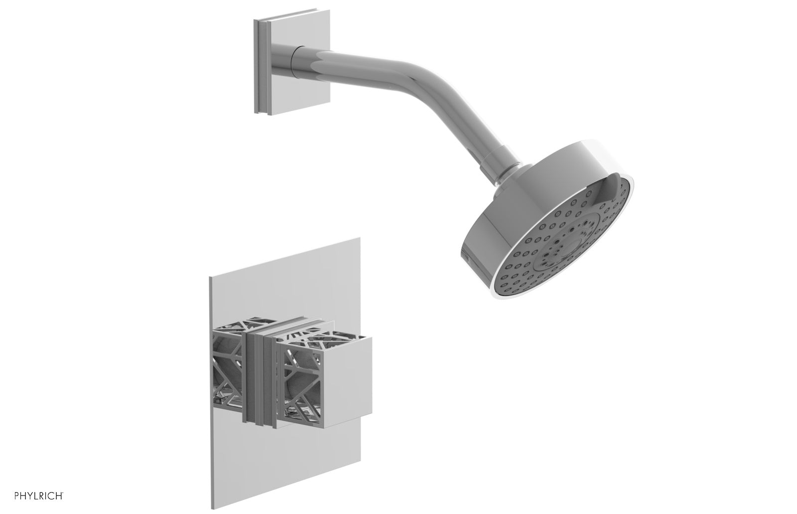 polished chrome shower set
