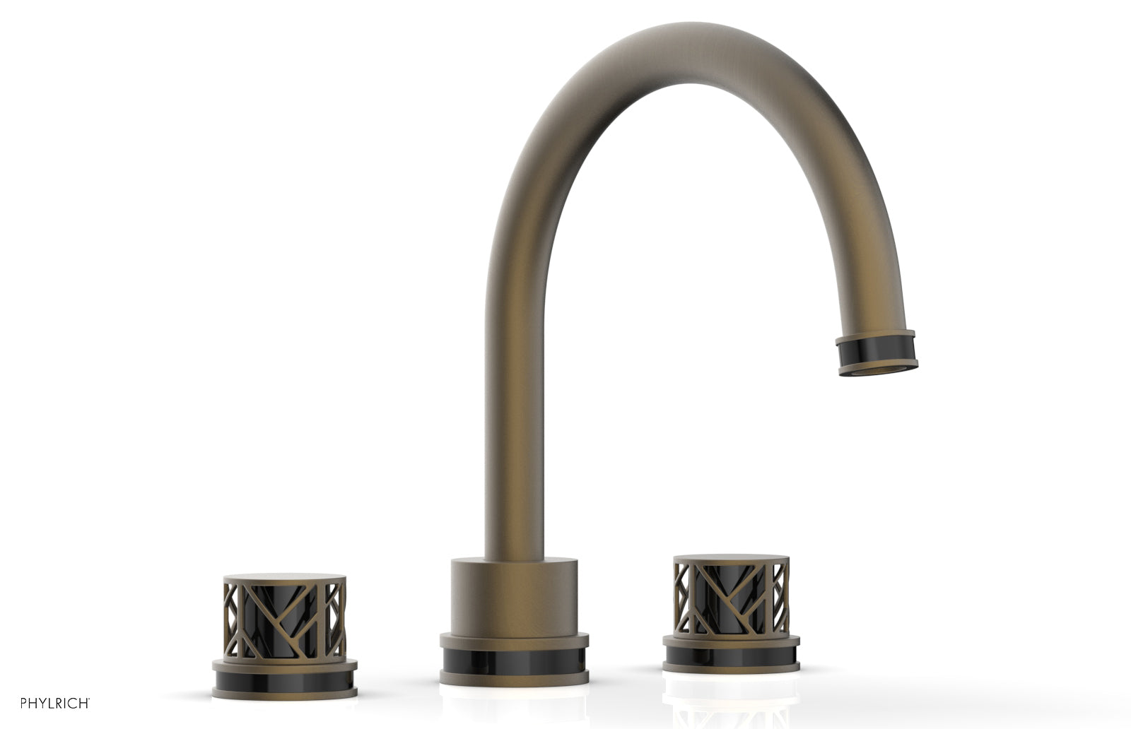 Phylrich JOLIE Deck Tub Set - Round Handles with "Black" Accents