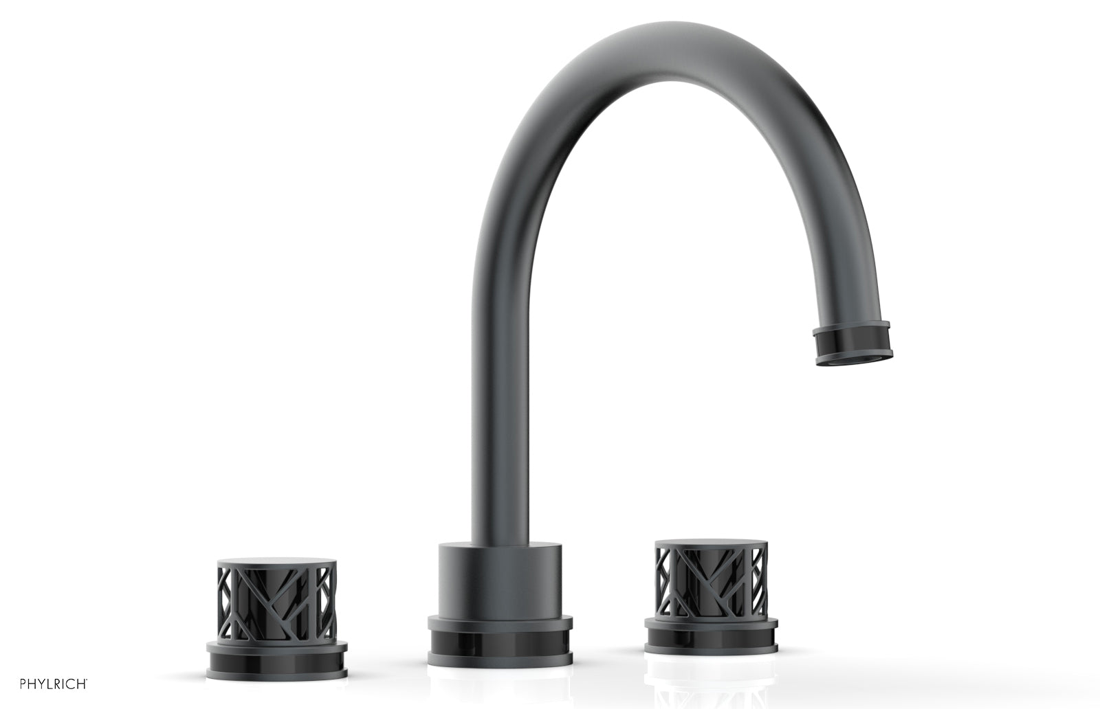 Phylrich JOLIE Deck Tub Set - Round Handles with "Black" Accents