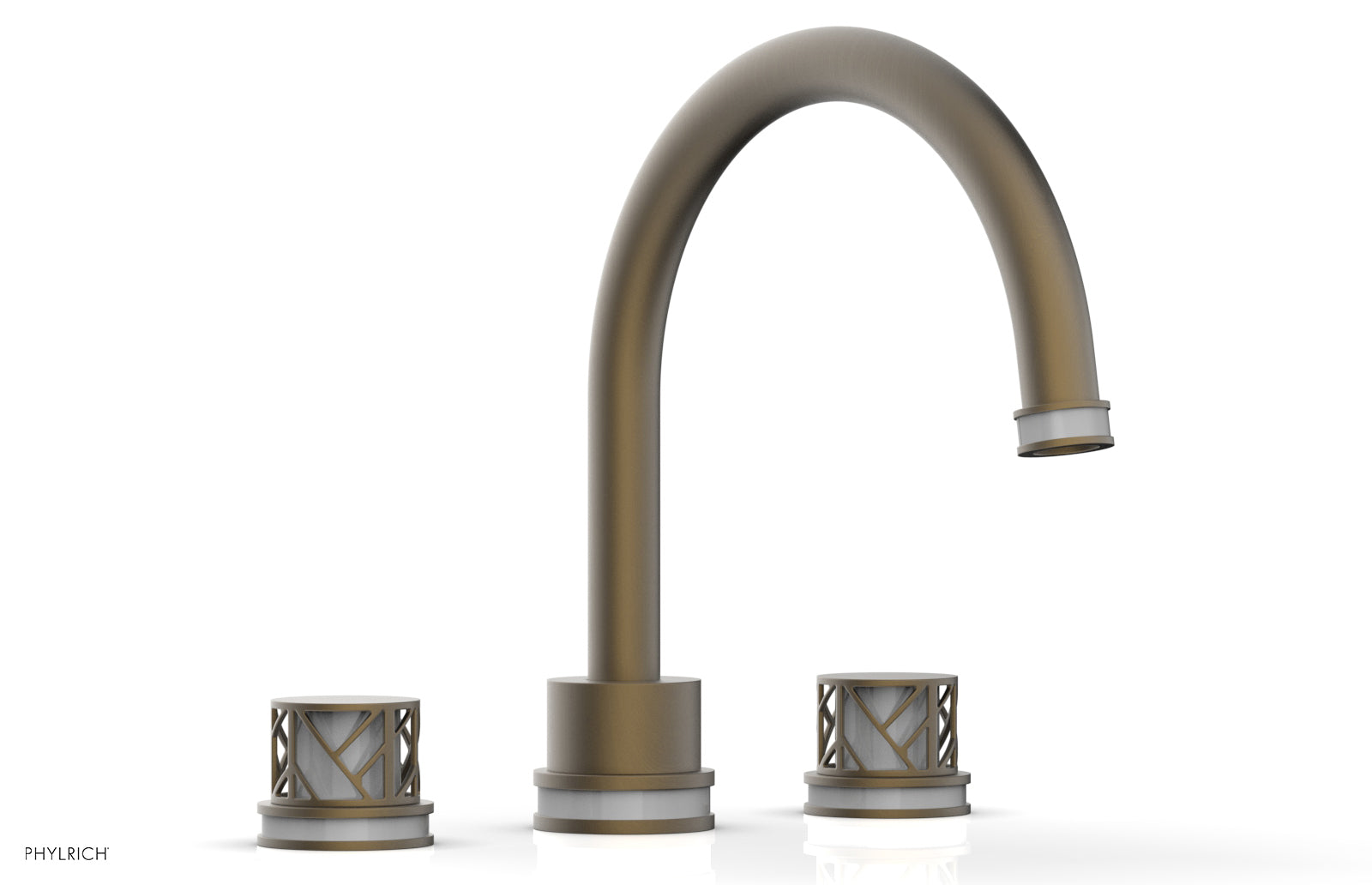 Phylrich JOLIE Deck Tub Set - Round Handles with "Grey" Accents