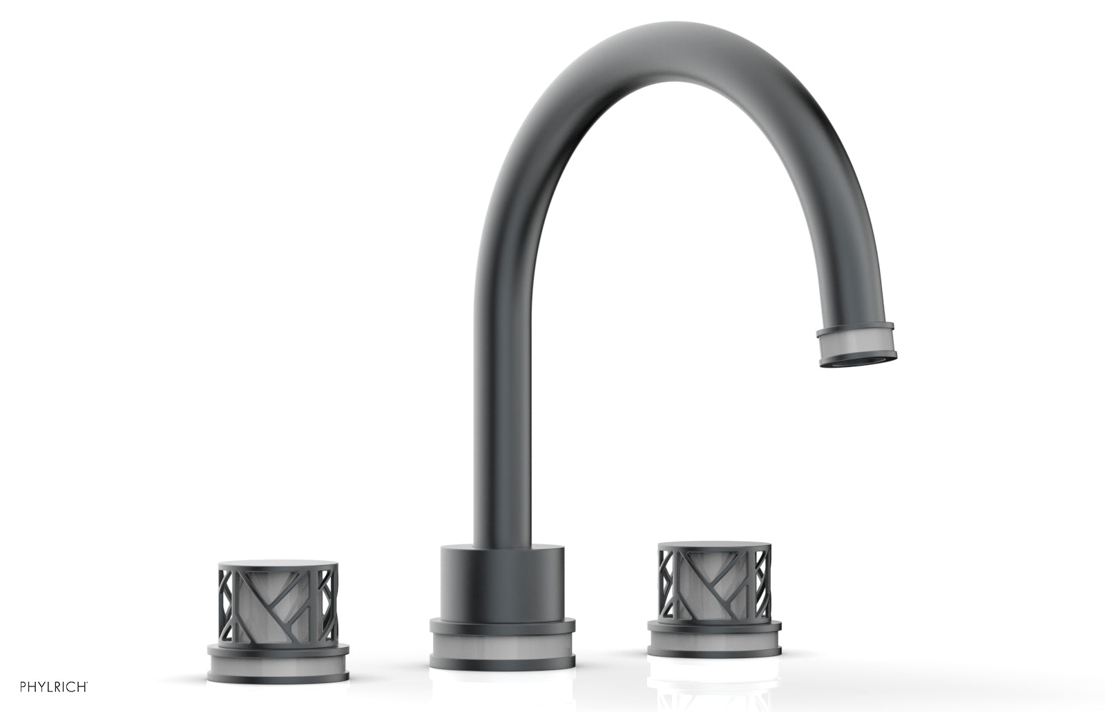 Phylrich JOLIE Deck Tub Set - Round Handles with "Grey" Accents