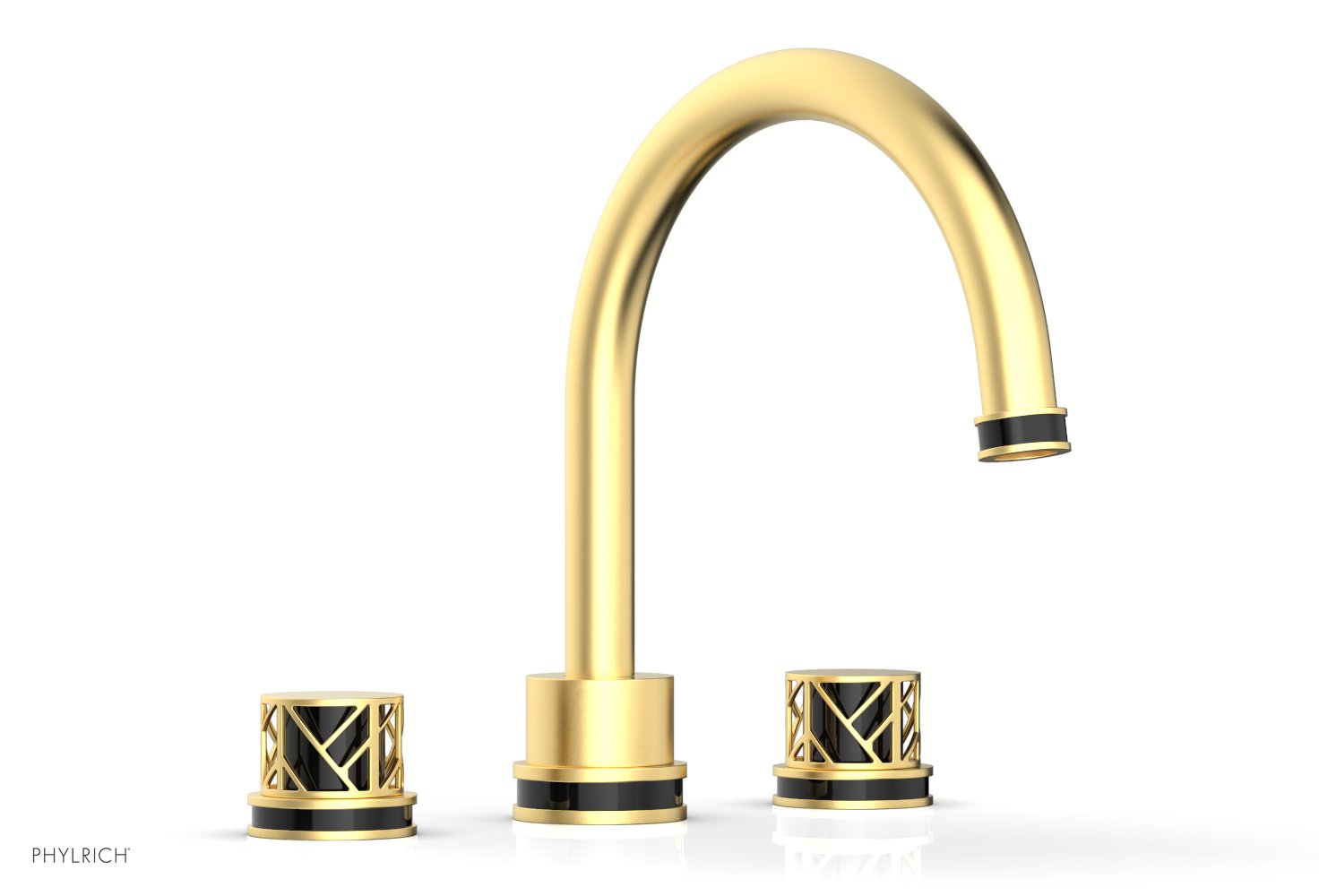 Phylrich JOLIE Deck Tub Set - Round Handles with "Black" Accents