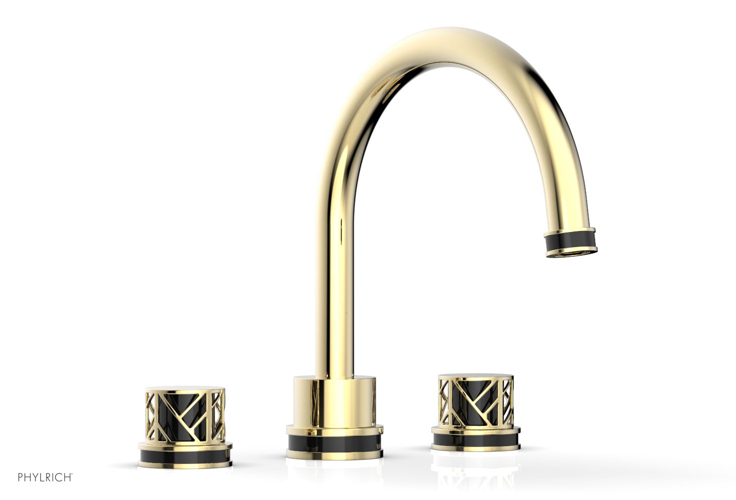 Phylrich JOLIE Deck Tub Set - Round Handles with "Black" Accents