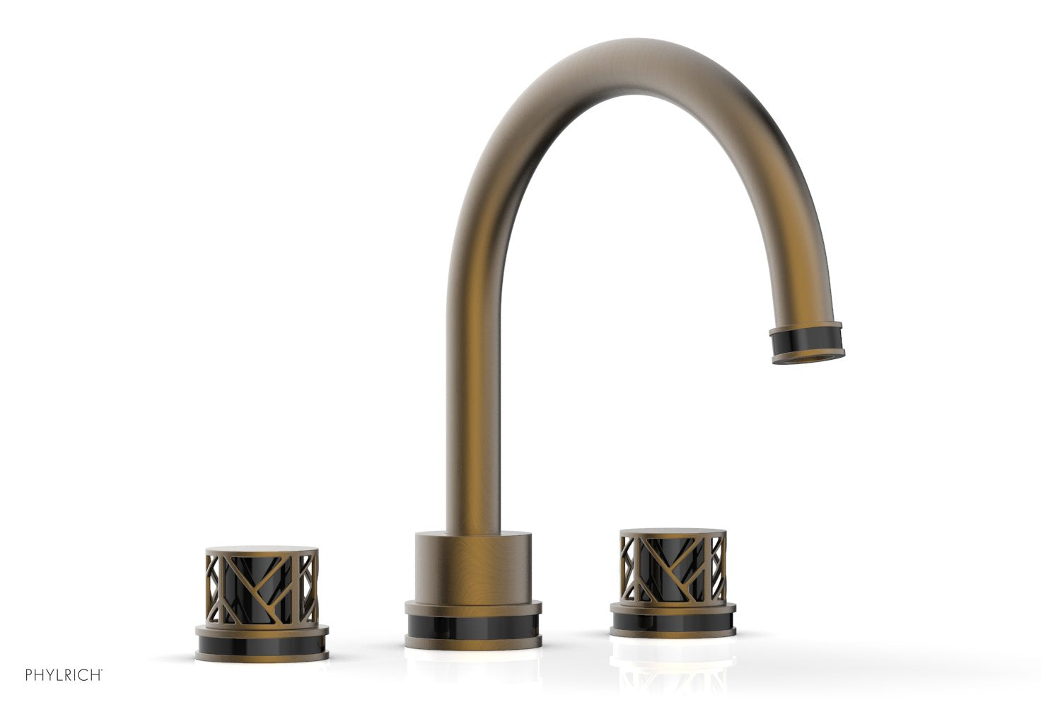 Phylrich JOLIE Deck Tub Set - Round Handles with "Black" Accents