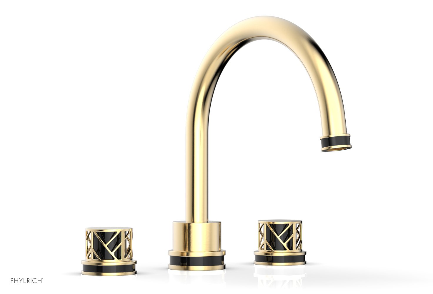 Phylrich JOLIE Deck Tub Set - Round Handles with "Black" Accents