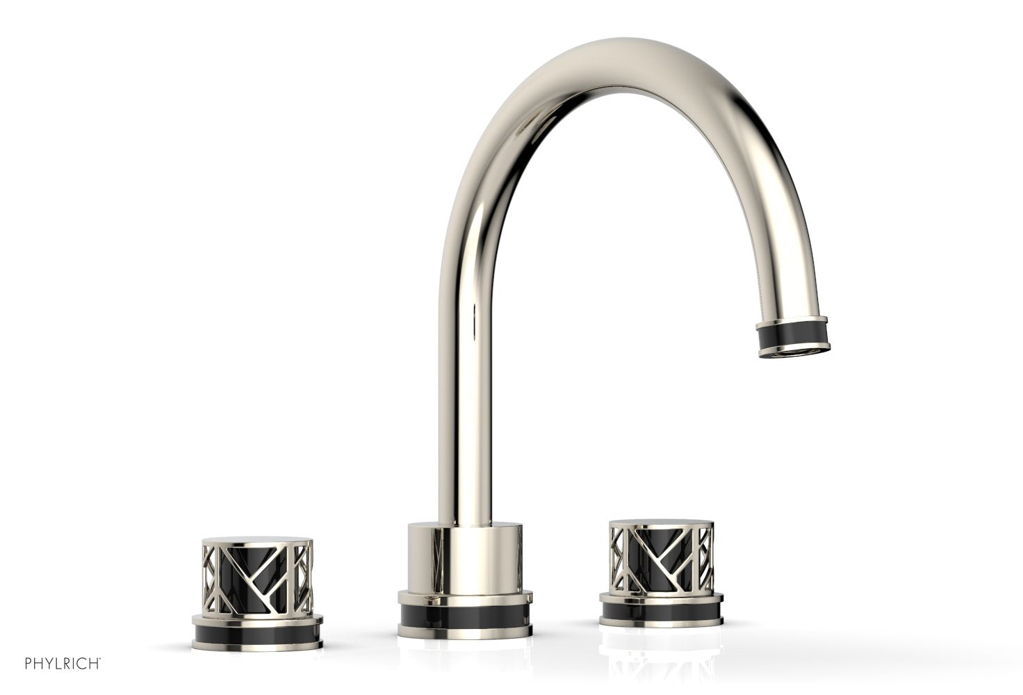 Phylrich JOLIE Deck Tub Set - Round Handles with "Black" Accents