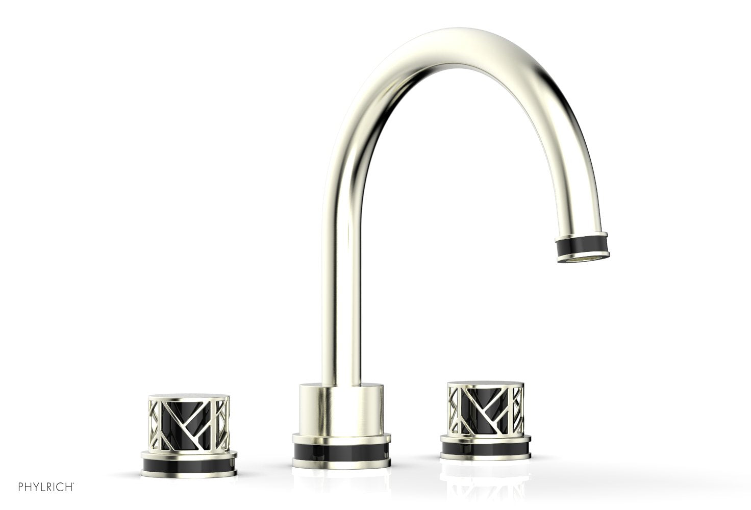 Phylrich JOLIE Deck Tub Set - Round Handles with "Black" Accents