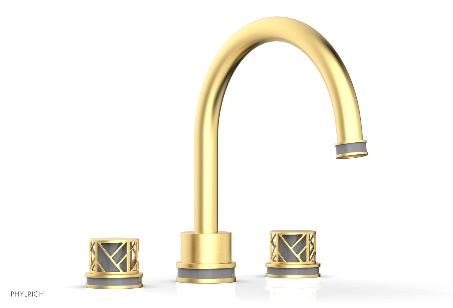 Phylrich JOLIE Deck Tub Set - Round Handles with "Grey" Accents