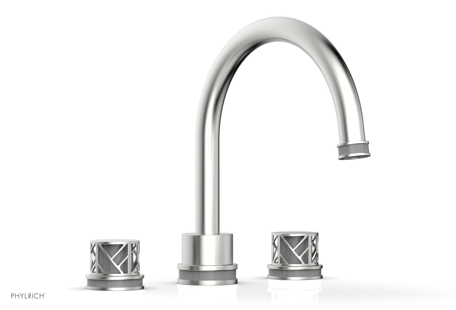 Phylrich JOLIE Deck Tub Set - Round Handles with "Grey" Accents