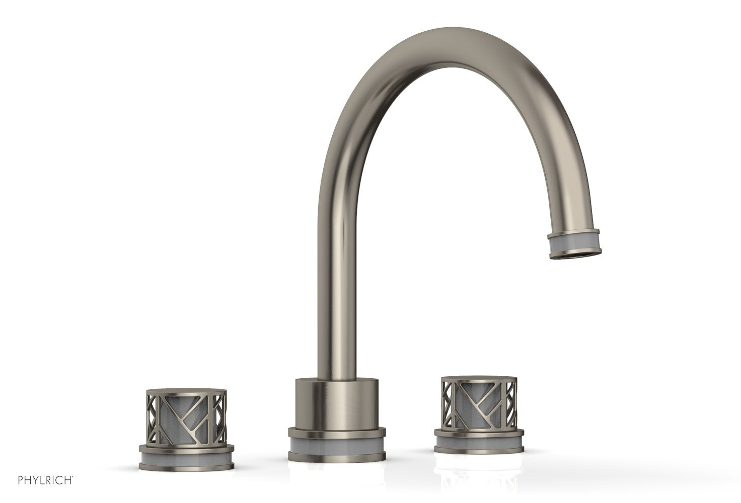 Phylrich JOLIE Deck Tub Set - Round Handles with "Grey" Accents